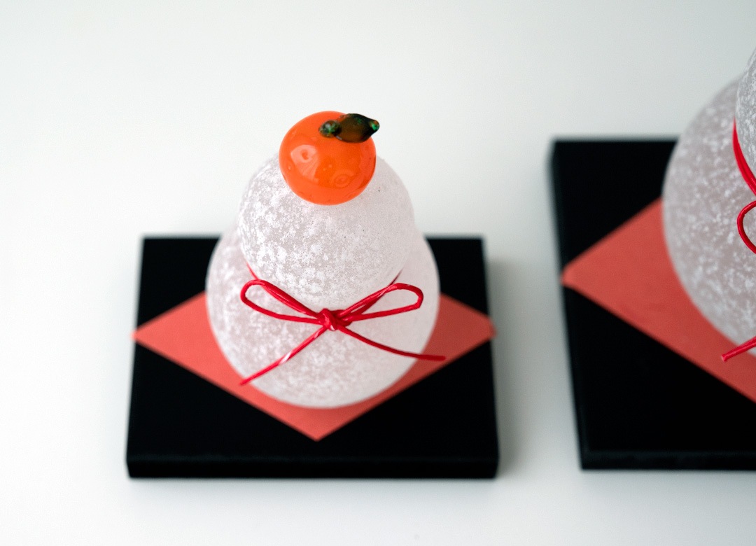 予約12月上旬発送※ 極楽寺がらす工房 ガラスの鏡餅のオブジェ／小