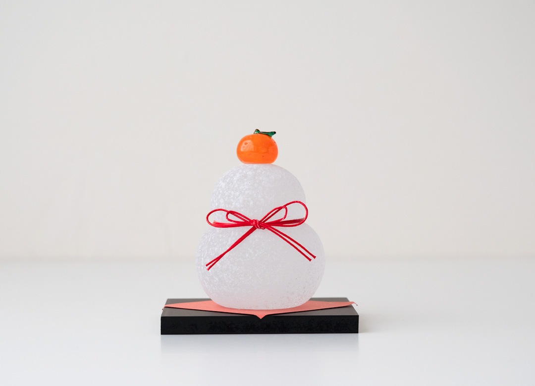 予約12月上旬発送※ 極楽寺がらす工房 ガラスの鏡餅のオブジェ／中