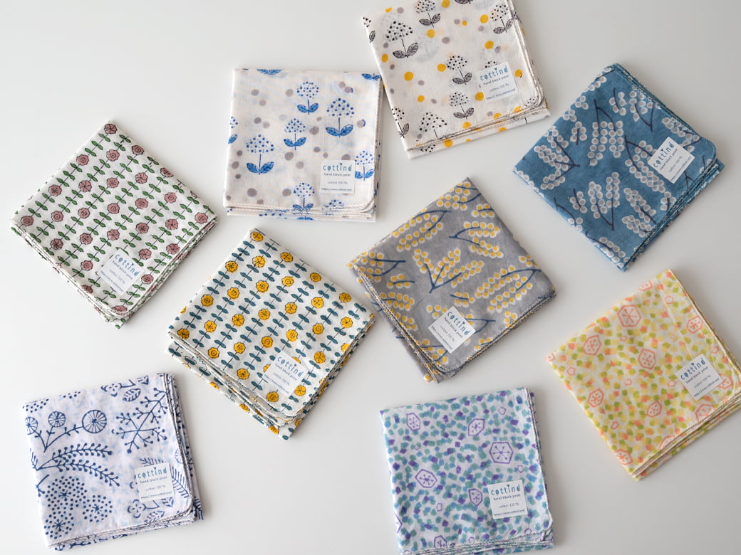 cottind 大判ハンカチ season【インド綿 ブロックプリント】 | cottind