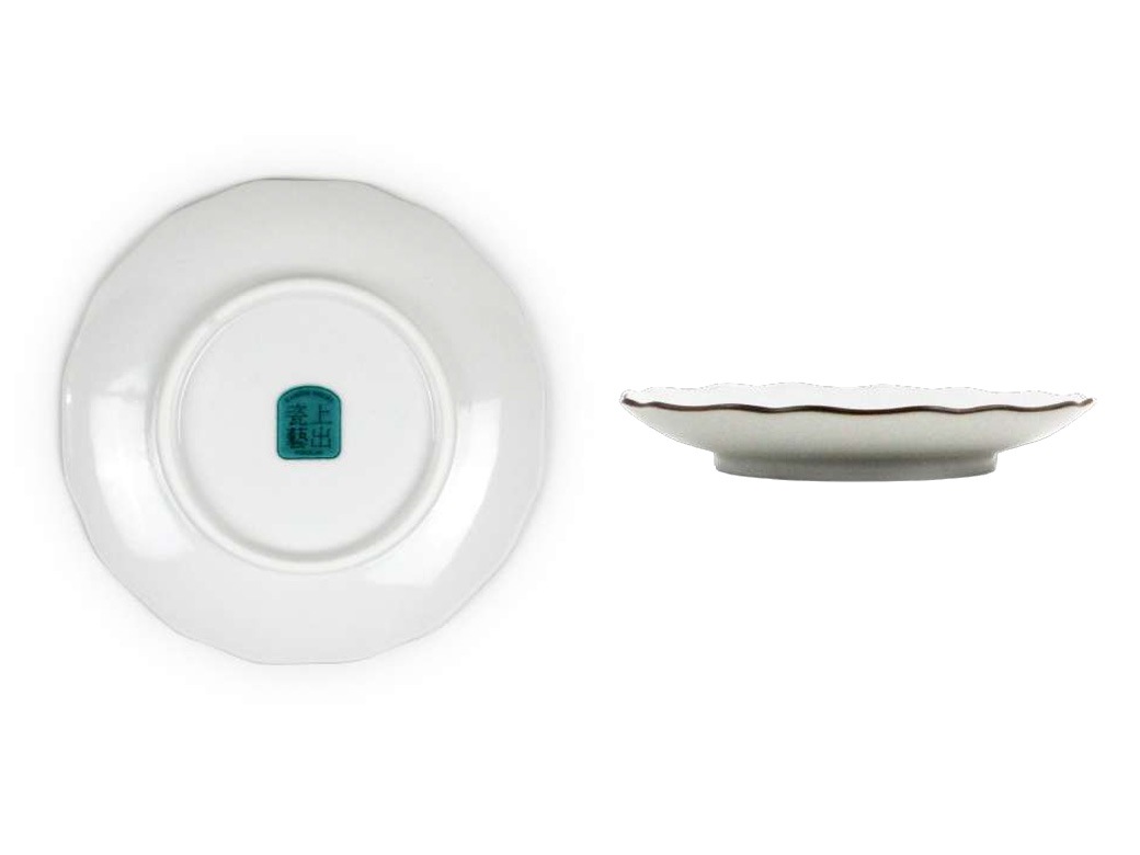 KUTANI SEAL｜上出瓷藝 干支「巳（へび）」花型皿 ザクザク宝尽しと蛇