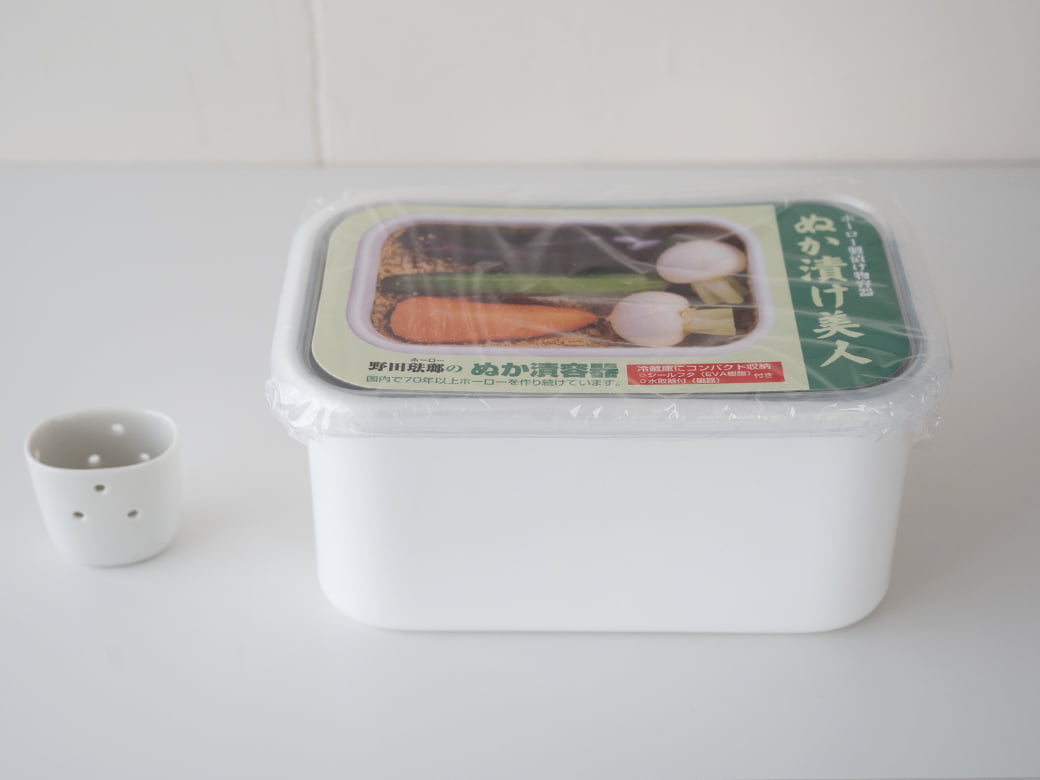 野田琺瑯 ぬか漬け美人（ぬか1kg用） TK-32 【冷蔵庫用ぬか漬け容器