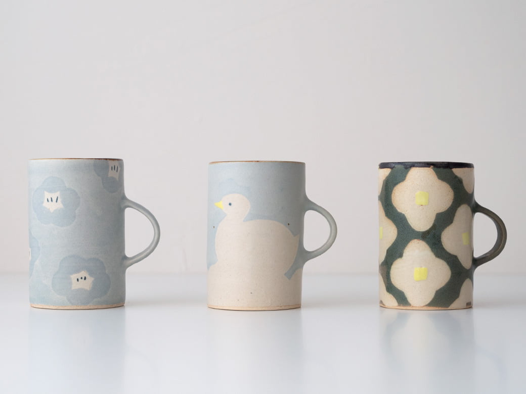 佐藤牧子 縦長マグ／3種類【さとうまきこ マグカップ 陶芸作家