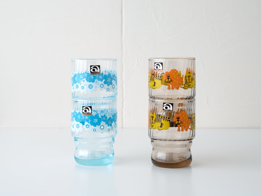 アデリアレトロ 水飲みコップペア（2種類）【昭和レトロ コップ2個