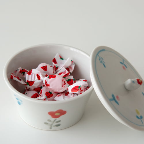 米満麻子 春色 蓋物（小）【キャニスター ふたもの 和食器 九谷青窯