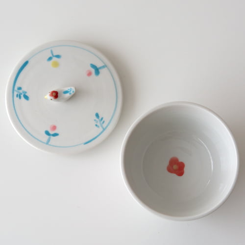 米満麻子 春色 蓋物（小）【キャニスター ふたもの 和食器 九谷青窯