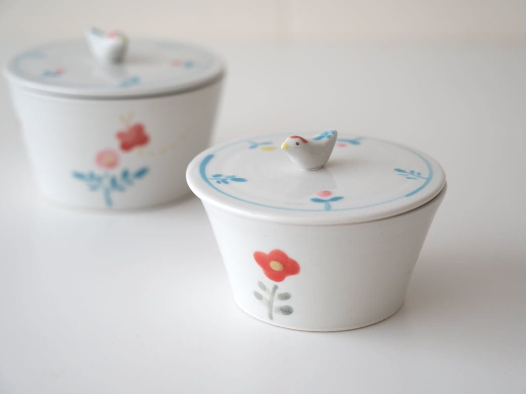 米満麻子 春色 蓋物（小）【キャニスター ふたもの 和食器 九谷青窯
