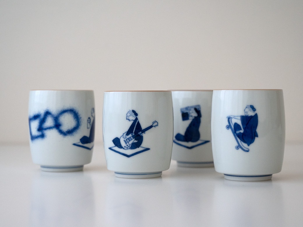 上出長右衛門窯｜湯呑 「笛吹」シリーズ（4種類） 【九谷焼 汲み出し