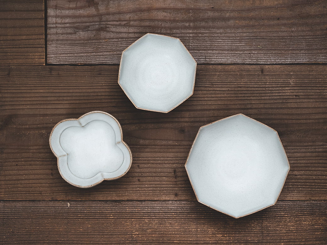 さんちゃ窯 中林範夫 白4寸木瓜形小鉢 | さんちゃ窯／うつわ作家