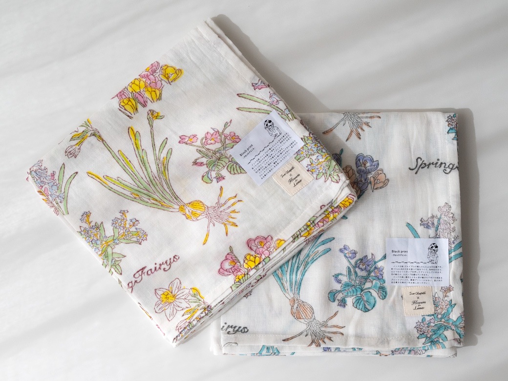 TWO CHAPATI ダブルガーゼクロス（Lサイズ100cm角）／球根（2カラー