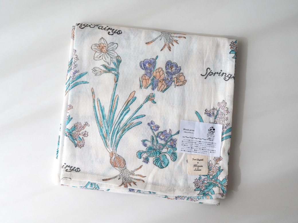 TWO CHAPATI ダブルガーゼクロス（Lサイズ100cm角）／球根（2カラー