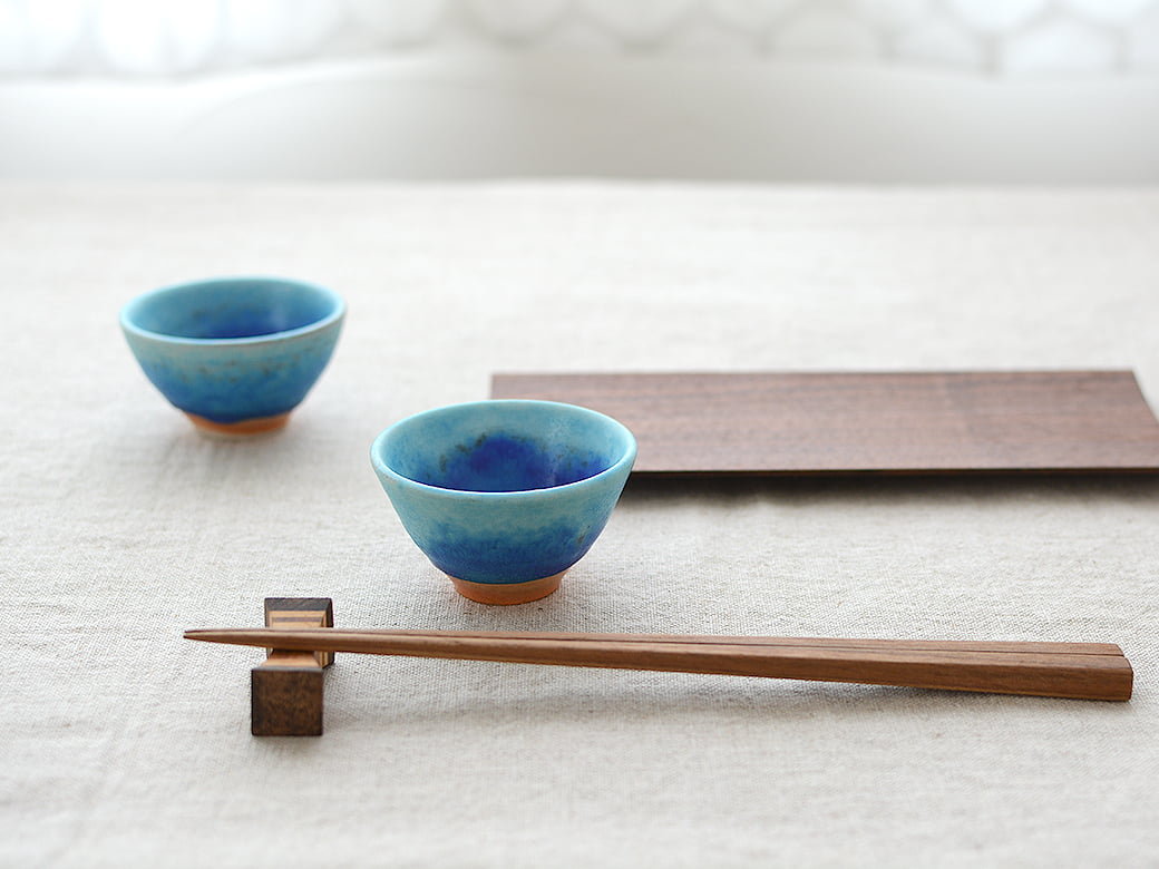 ホンマトモユキ トルコ青 富士山ぐいのみ 【お猪口 酒器 日本酒