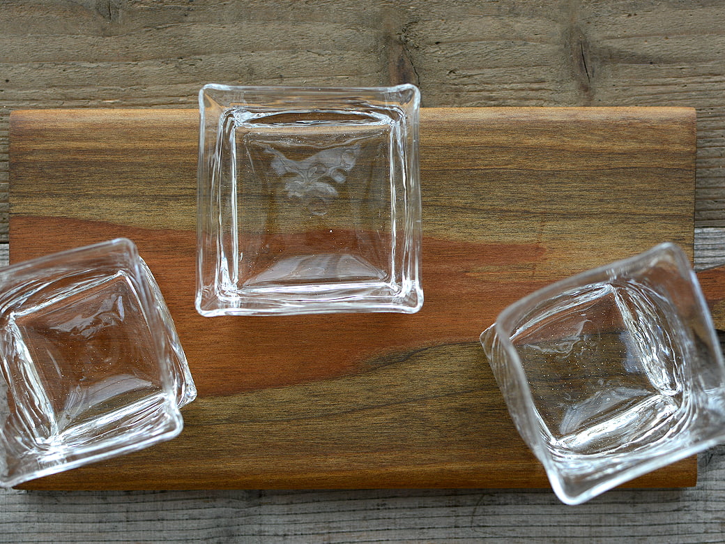8823/glass work 沖澤康平 カク 長 ボウル 2個セット 沖澤康平 カクボウル／ミニ（8823/glass work）【ガラス作家 小鉢