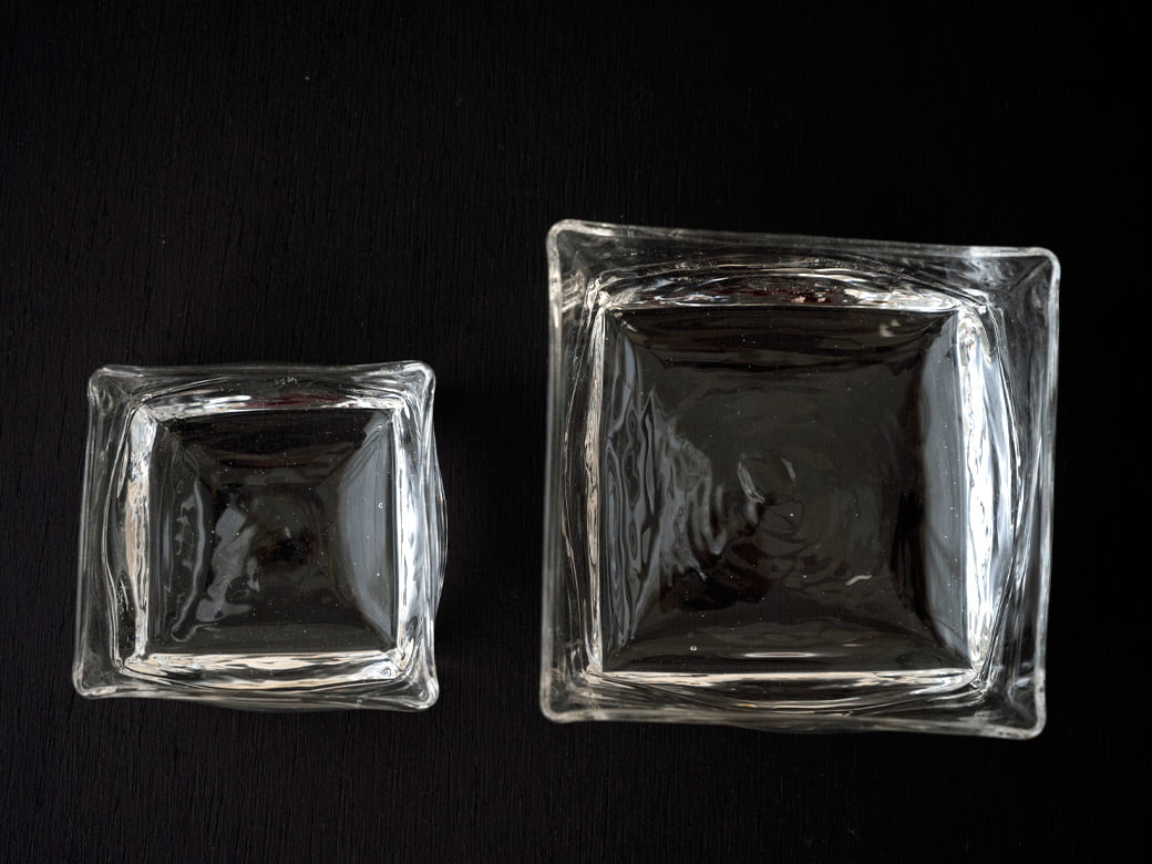 8823/glass work 沖澤康平 カク 長 ボウル 2個セット 沖澤康平 カクボウル／正（8823/glass work）【ガラス作家 小鉢】 | 沖