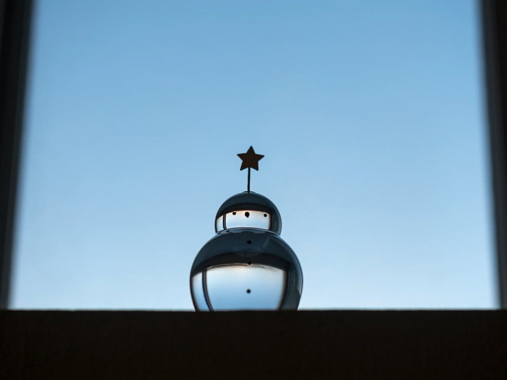 予約11月末発送※ 市川硝子製作所 雪だるまのオブジェ 【ガラス製