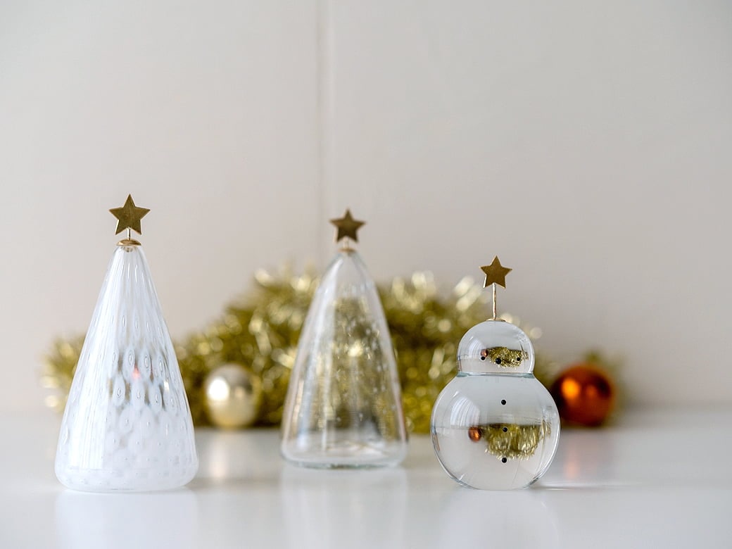 予約11月末発送※ 市川硝子製作所 雪だるまのオブジェ 【ガラス製