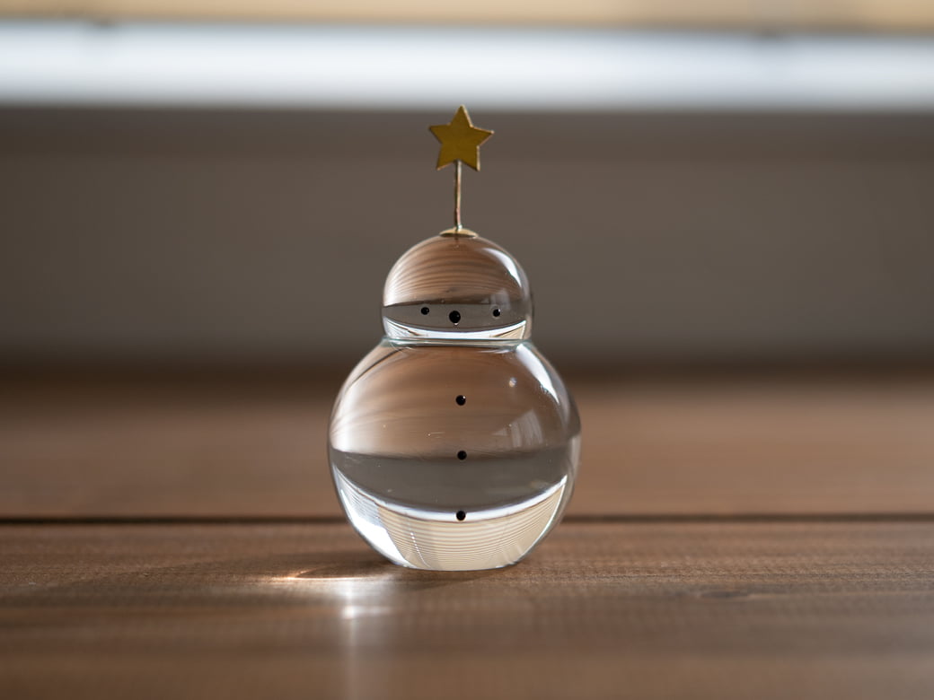 未使用 雪だるま ガラス ペンダントトップ 1点物 フラワー スノーマン 未使用 雪だるま ガラス ペンダントトップ 1点物 フラワー