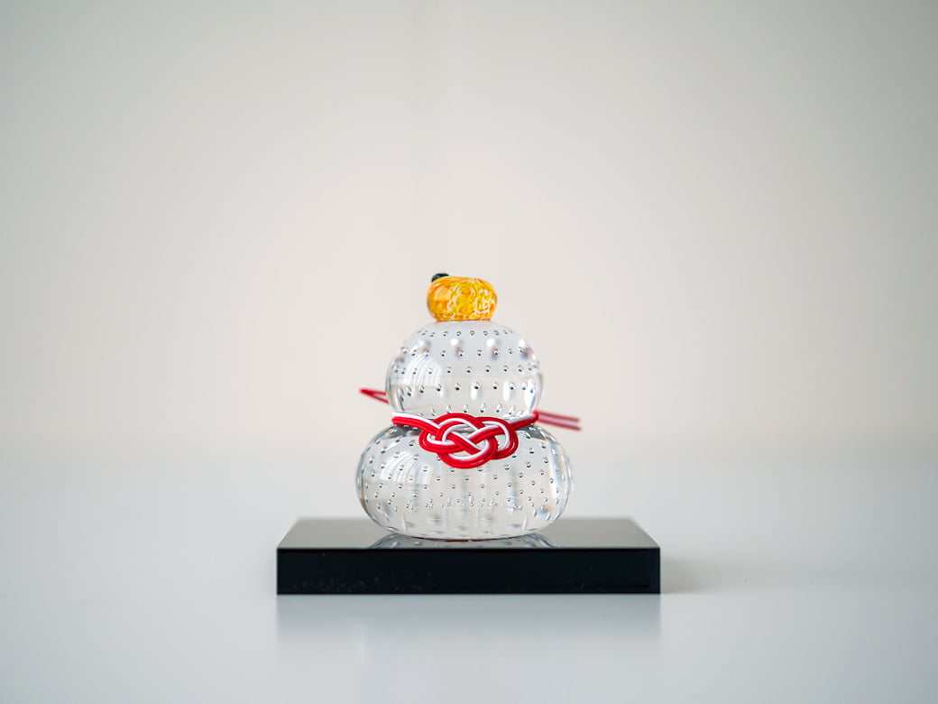 市川硝子製作所 ガラスの鏡餅 【インテリア 飾りつけ かがみもち