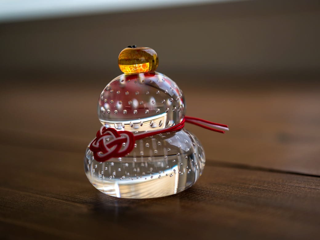 市川硝子製作所 ガラスの鏡餅 【インテリア 飾りつけ かがみもち