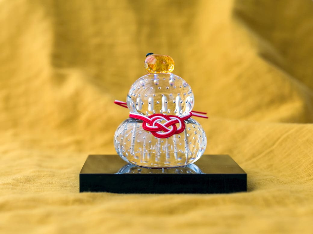 市川硝子製作所 ガラスの鏡餅 【インテリア 飾りつけ かがみもち