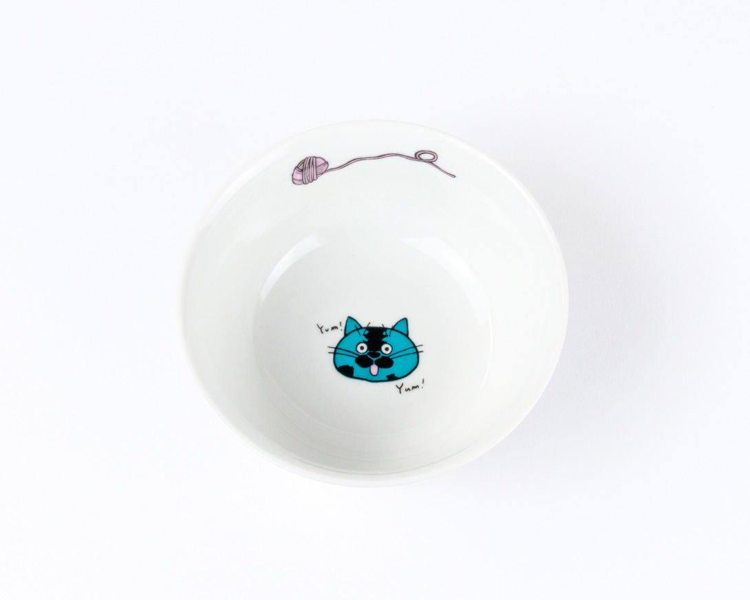 クタニシール ネコ・ジェラシー 中鉢 どんぶり 麺鉢【九谷焼 上出長右