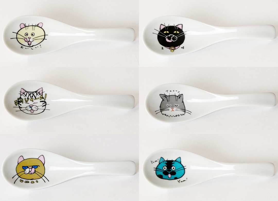 クタニシール ネコ・ジェラシー レンゲ れんげ スプーン【九谷焼 上出