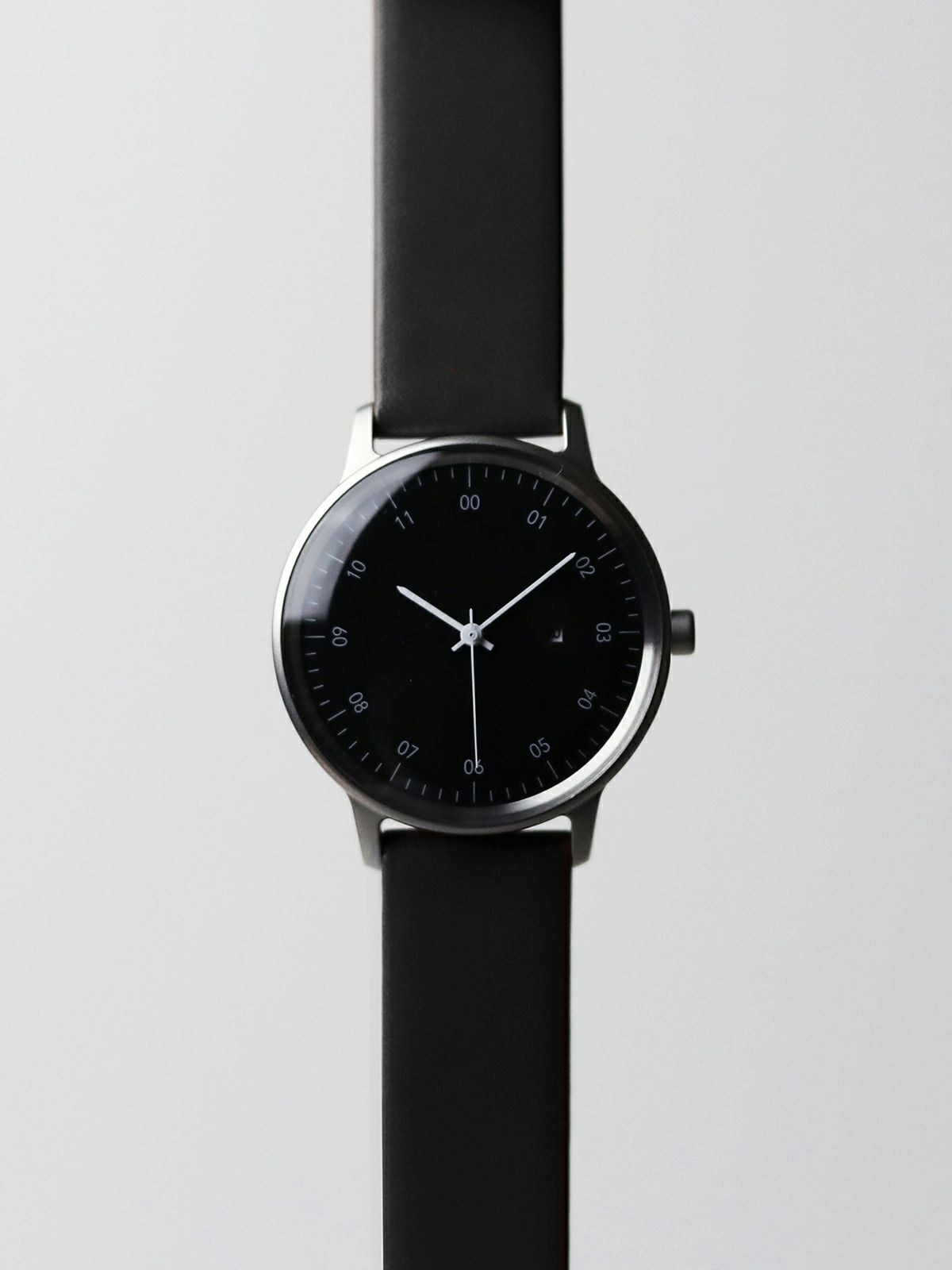 sazare さざれ｜SK01 SS シルバーホーニング ブラックダイヤル ブラック シープスキンレザー