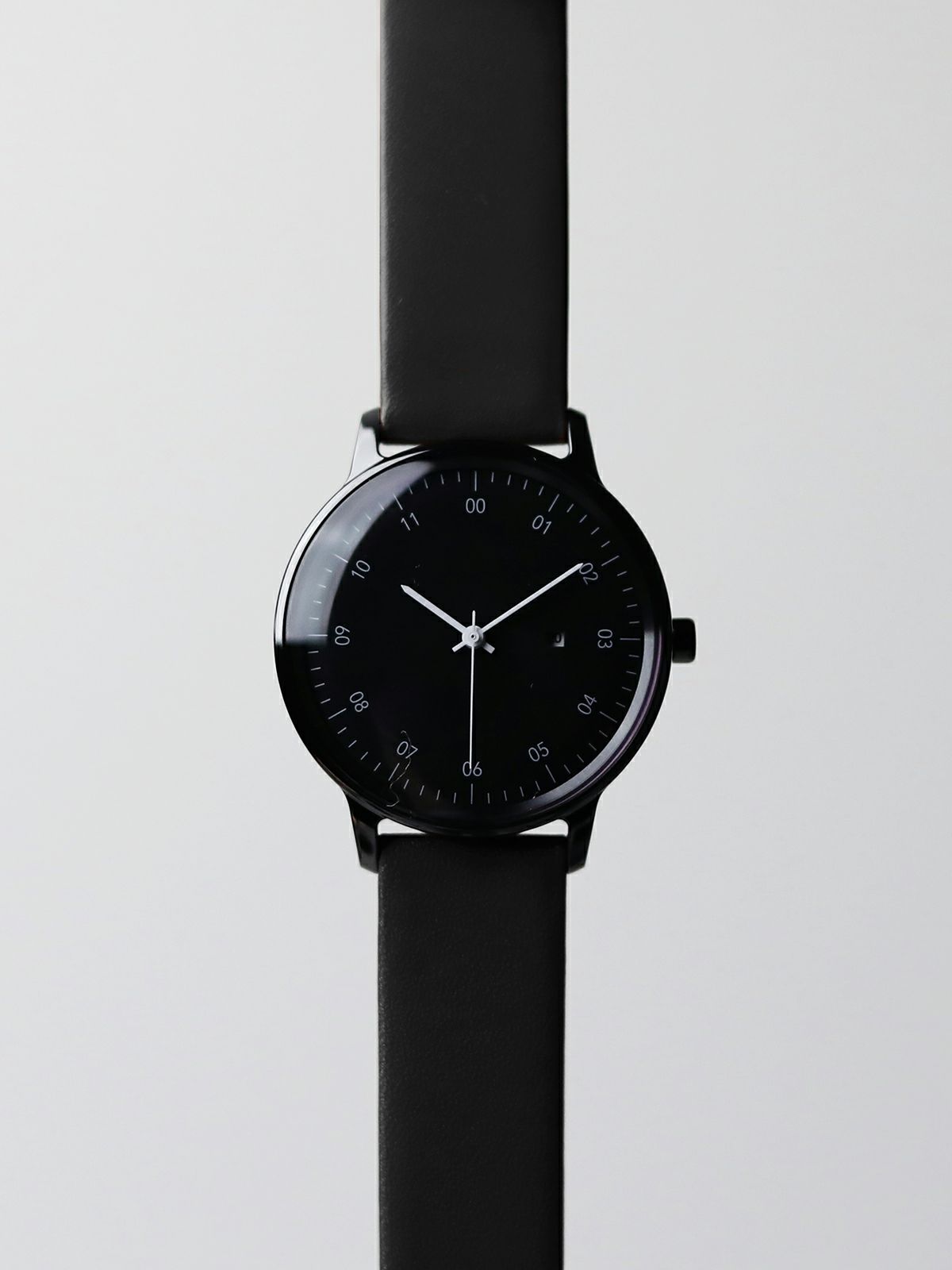 sazare さざれ｜SK01 SS ブラックミラー ブラックダイヤル ブラック シープスキンレザー