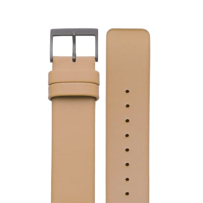 sazare さざれ｜替えベルト ブラックホーニング ベージュ カウレザーベルト 18mm