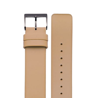 sazare｜STRAP ブラックミラー ベージュ カウレザーベルト 18mm