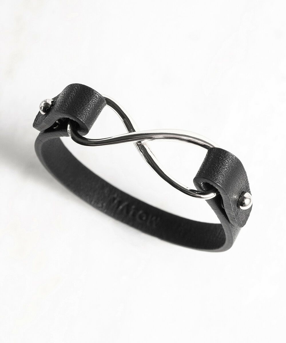 MATOW｜Accessory レザーブレスレット ブラック シルバー