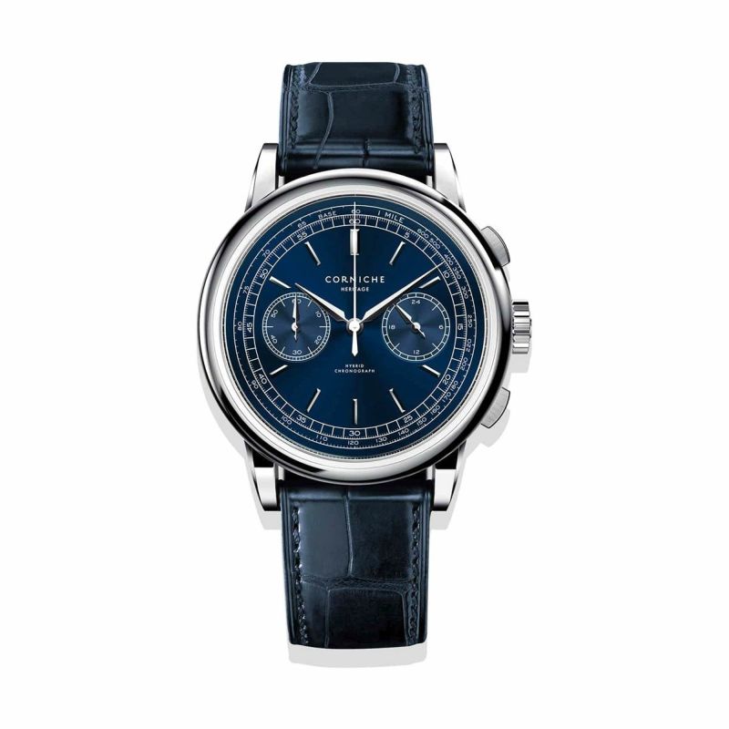 CORNICHE｜Heritage Chronograph シルバー ブルーサンレイダイヤル