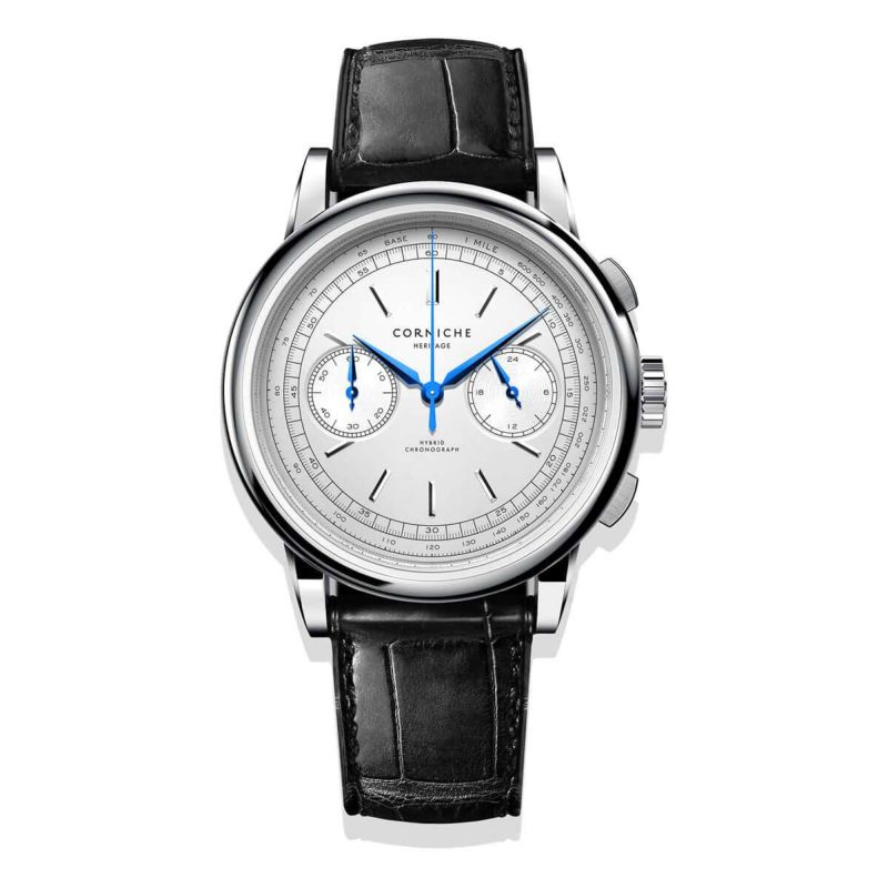 CORNICHE｜Heritage Chronograph シルバー ホワイト セラミックダイヤル