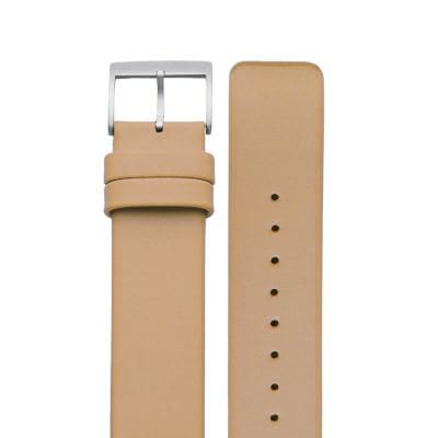 sazare｜STRAP シルバーホーニング ベージュ カウレザーベルト 18mm