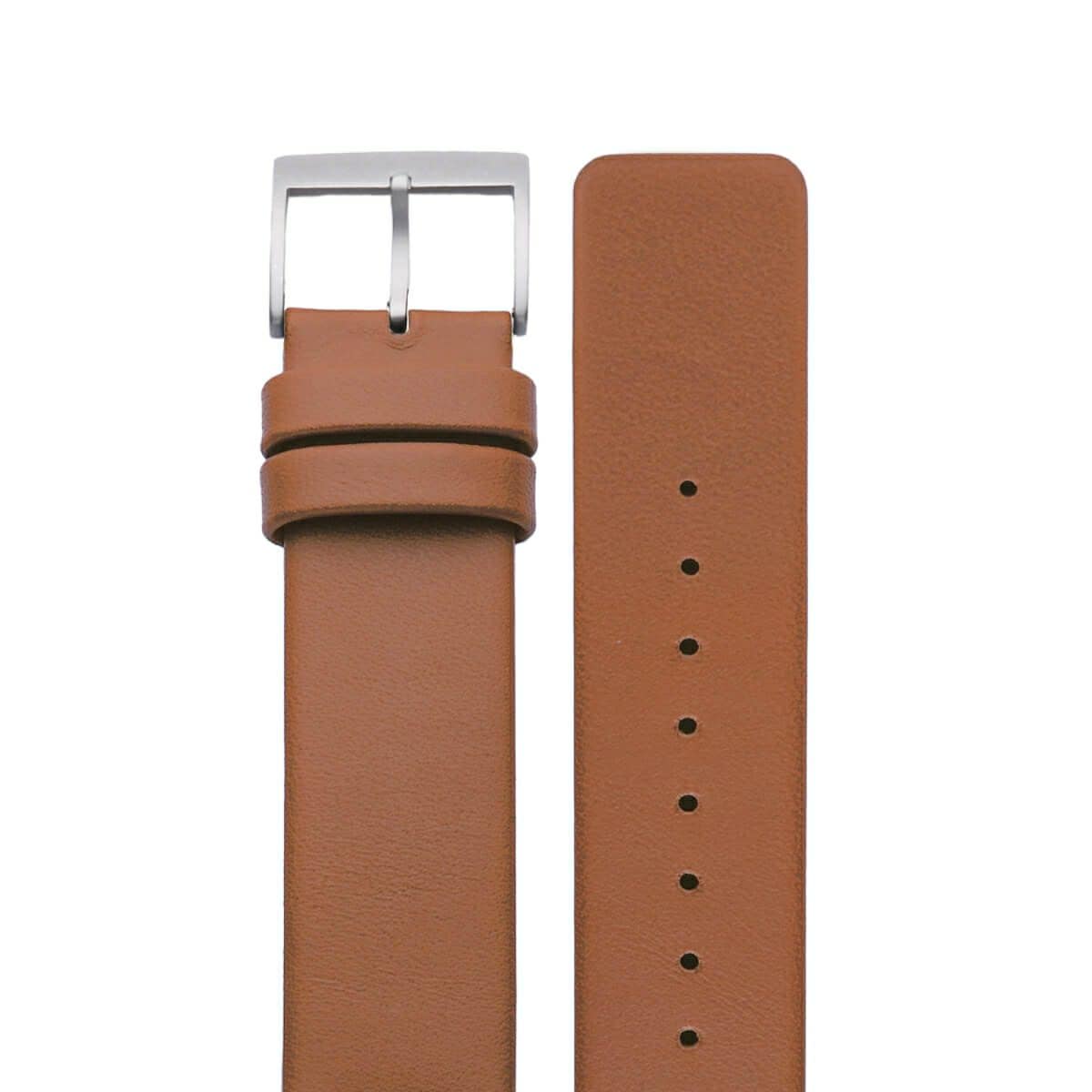 sazare さざれ｜替えベルト シルバーホーニング ブラウン カウレザーベルト 18mm