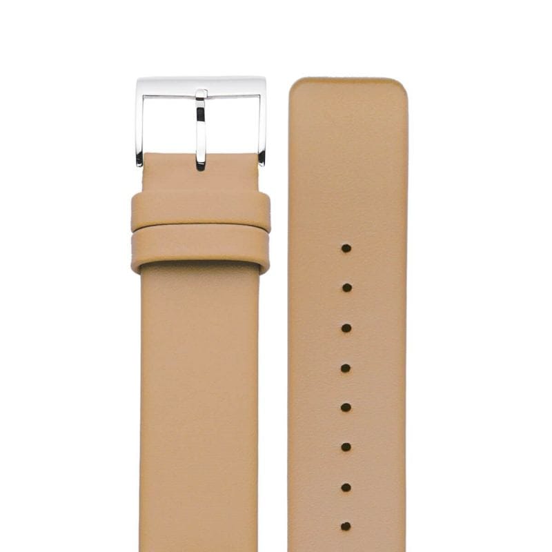 sazare さざれ｜替えベルト シルバーミラー ベージュ カウレザーベルト 18mm