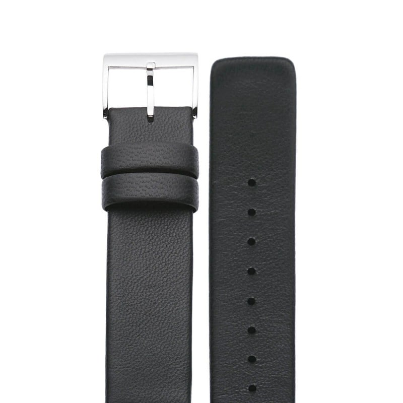 sazare｜STRAP シルバーミラー ブラック シープスキンレザーベルト 18mm