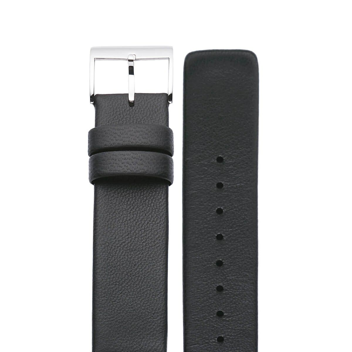 sazare|STRAP シルバーミラー ブラック シープスキンレザーベルト 18mm
