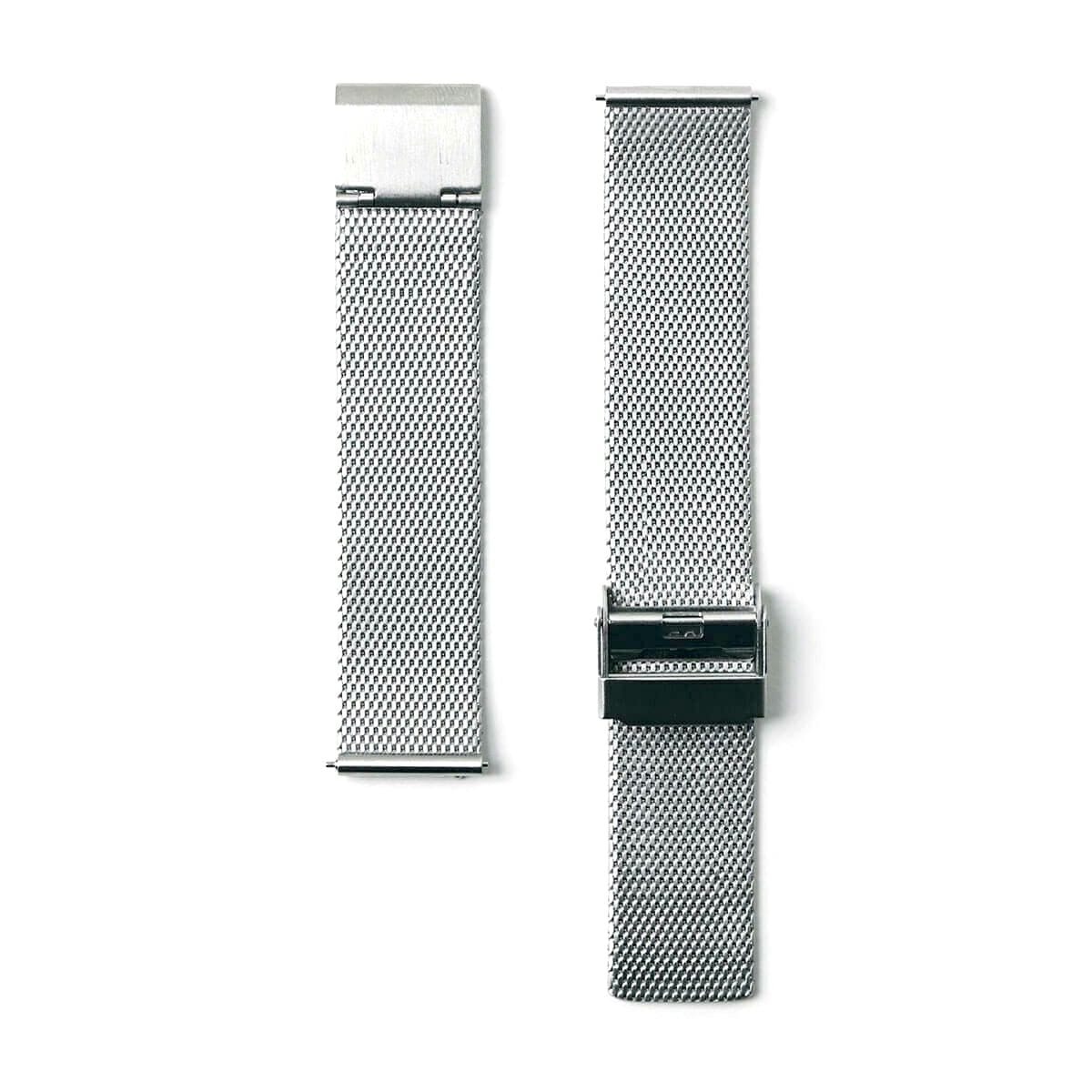 sazare｜STRAP シルバー メッシュベルト 18mm