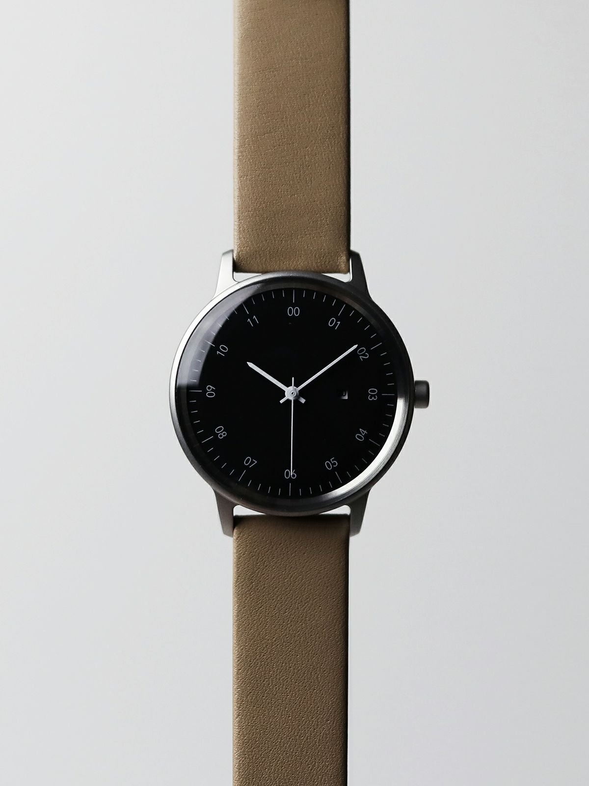 sazare さざれ｜SK01 SS シルバーホーニングフ ブラックダイヤル ベージュ カウレザー