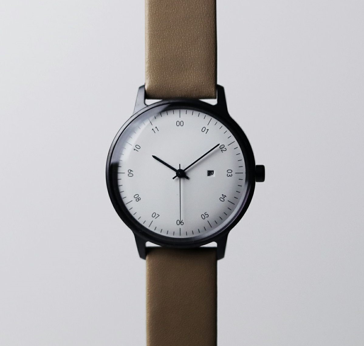 sazare さざれ｜SK01 SS ブラックホーニング ホワイトダイヤル ベージュ カウレザー