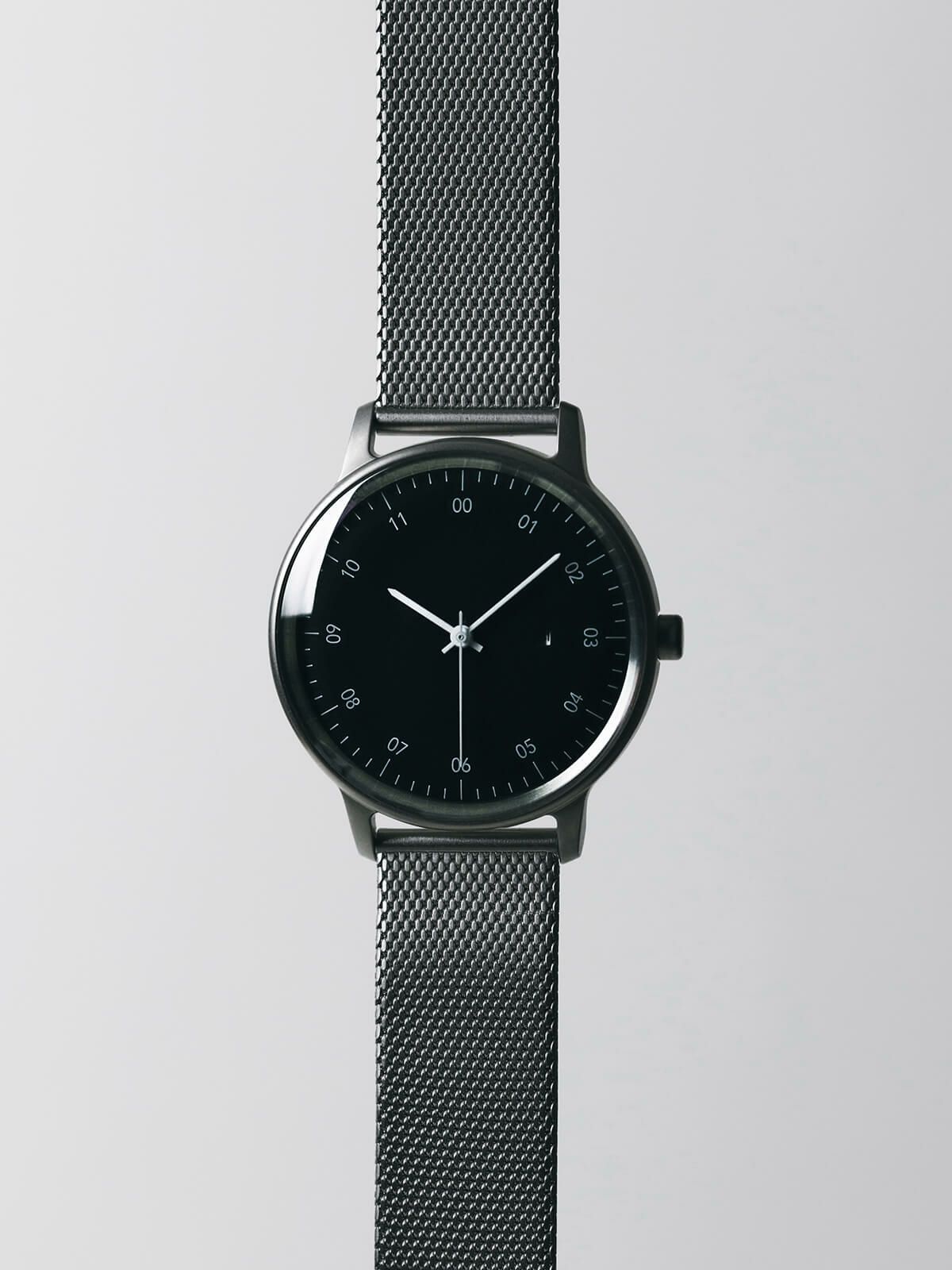 sazare さざれ｜SK01 SS シルバーホーニング ブラックダイヤル シルバーメッシュ