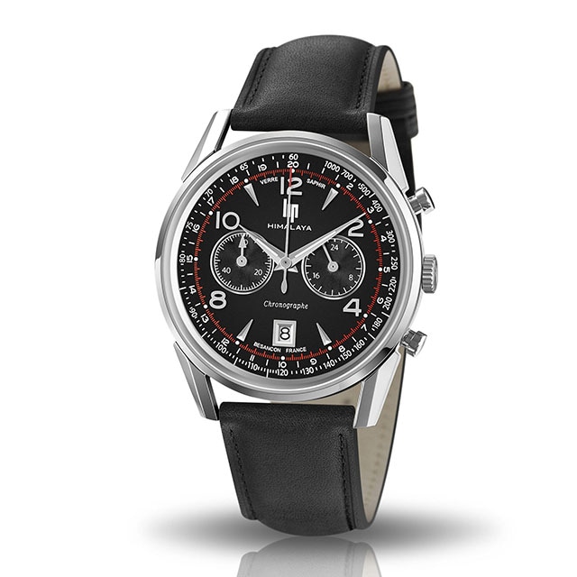 LIP｜Himalaya 40mm ヒマラヤ クロノグラフ ジルバー ブラックレザー