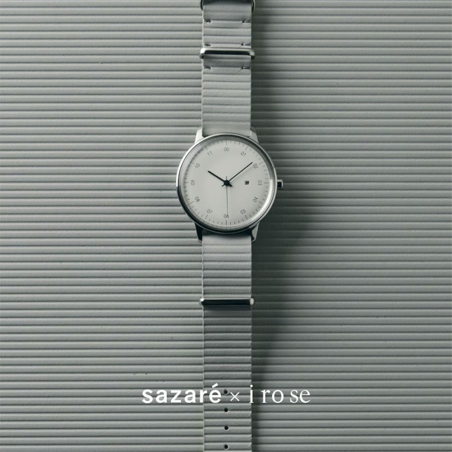 sazare さざれ×irose｜SK01 SS シルバーミラー ホワイトダイヤル コードバン グレー