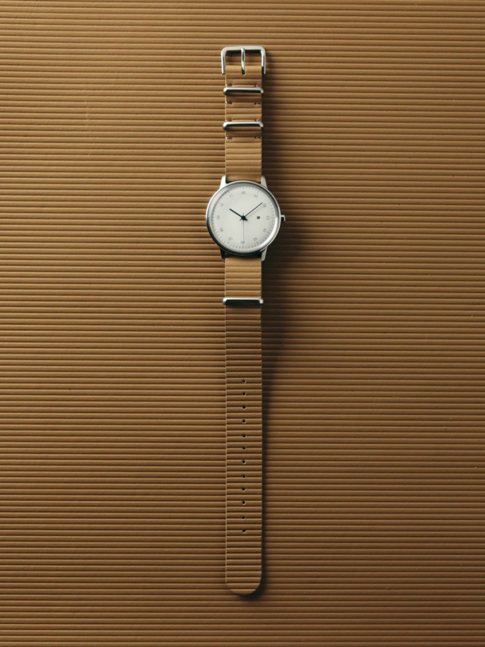 sazare さざれ×irose｜SK01 SS シルバーミラー ホワイトダイヤル コードバン ブラウン