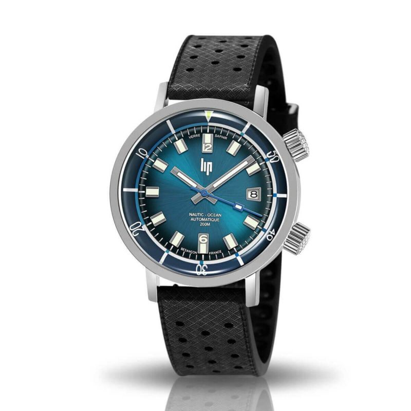 LIP｜Grande Nautic Ski Ocean グランデ ノーティックスキー オーシャン シルバー ブラックラバー（自動巻き）