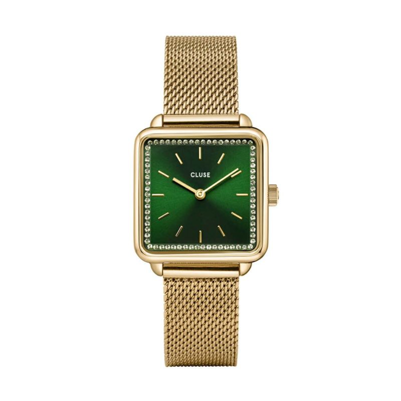 CLUSE｜La Tetragone ラ・テトラゴン グリーン ゴールド メッシュベルト