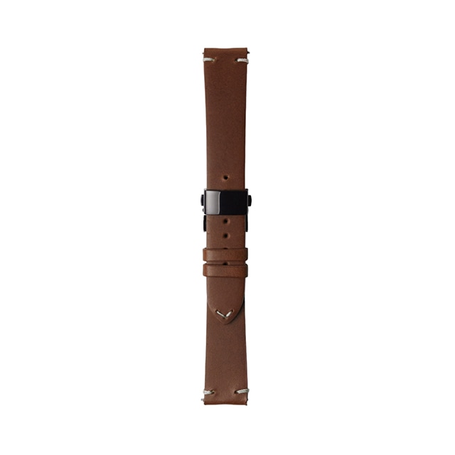 sazare さざれ｜替えベルト ブラックDバックル ライトブラウン ブッテーロレザーベルト 18mm