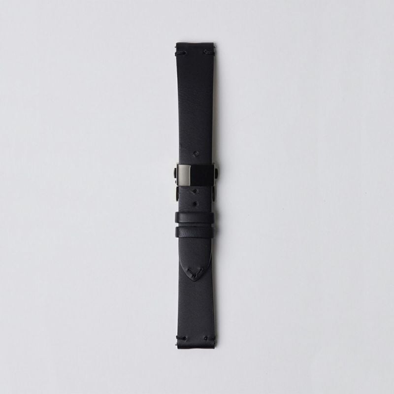 sazare｜STRAP ブラックDバックル ブラック ブッテーロレザーベルト 18mm