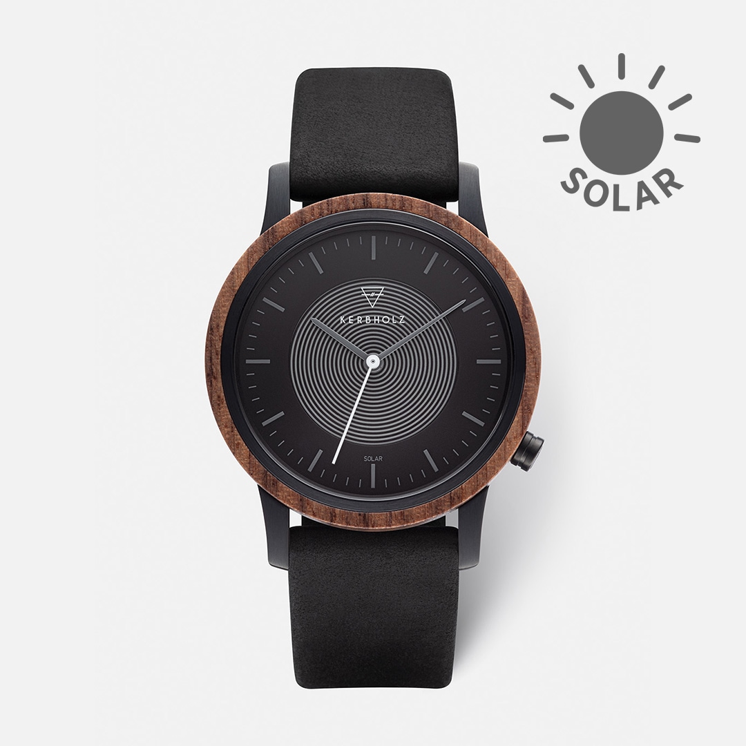 KERBHOLZ｜FRED 40mm フレッド ウォールナット ブラック ミッドナイトブラック（ソーラー）