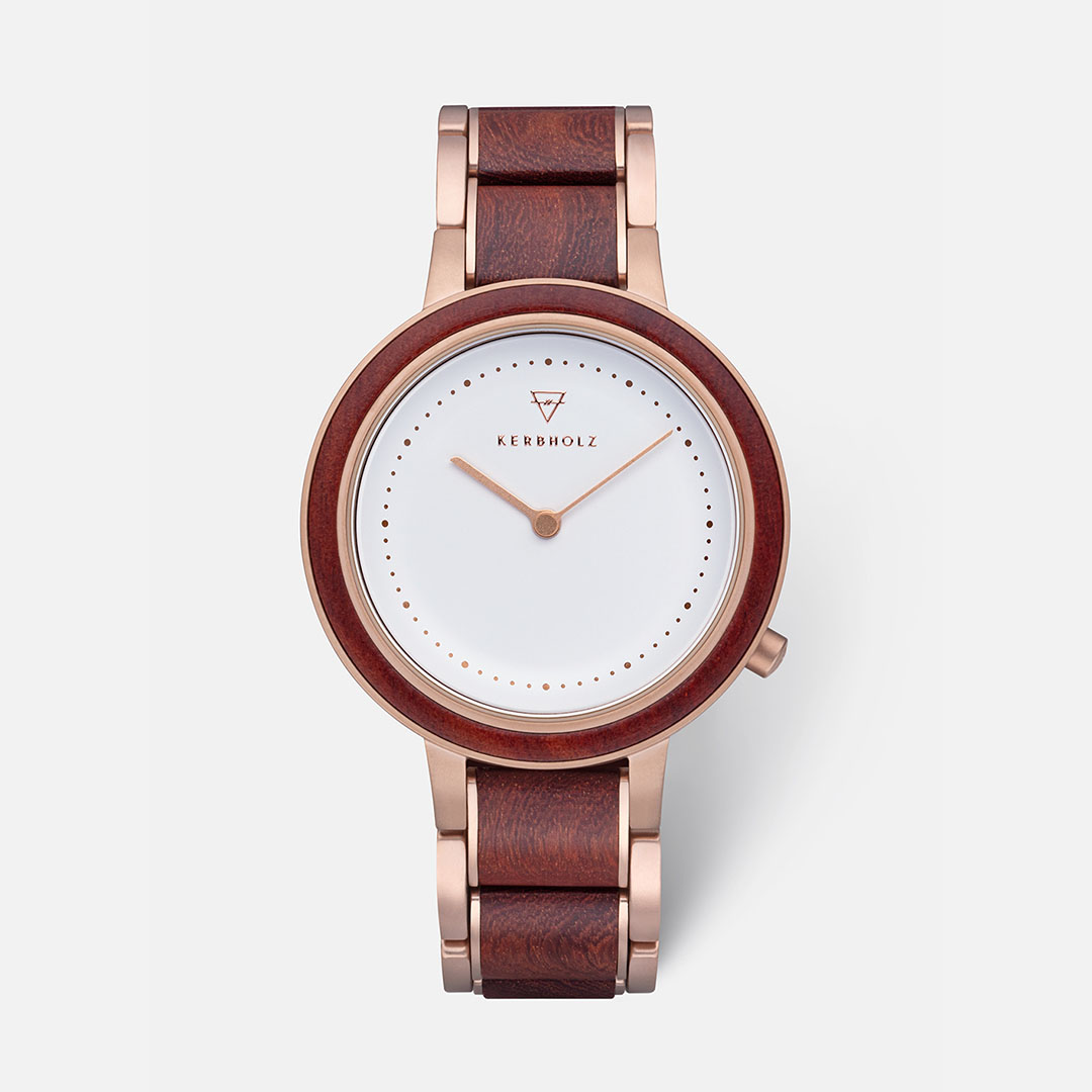 KERBHOLZ｜THEA 36mm テア ローズウッド ローズゴールド レッド